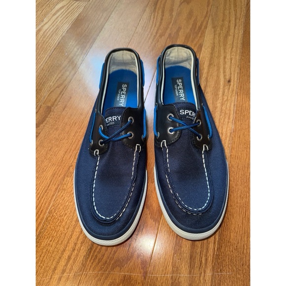 Sperry Men's Navy and Black Boat Shoes - Picture 1 of 4